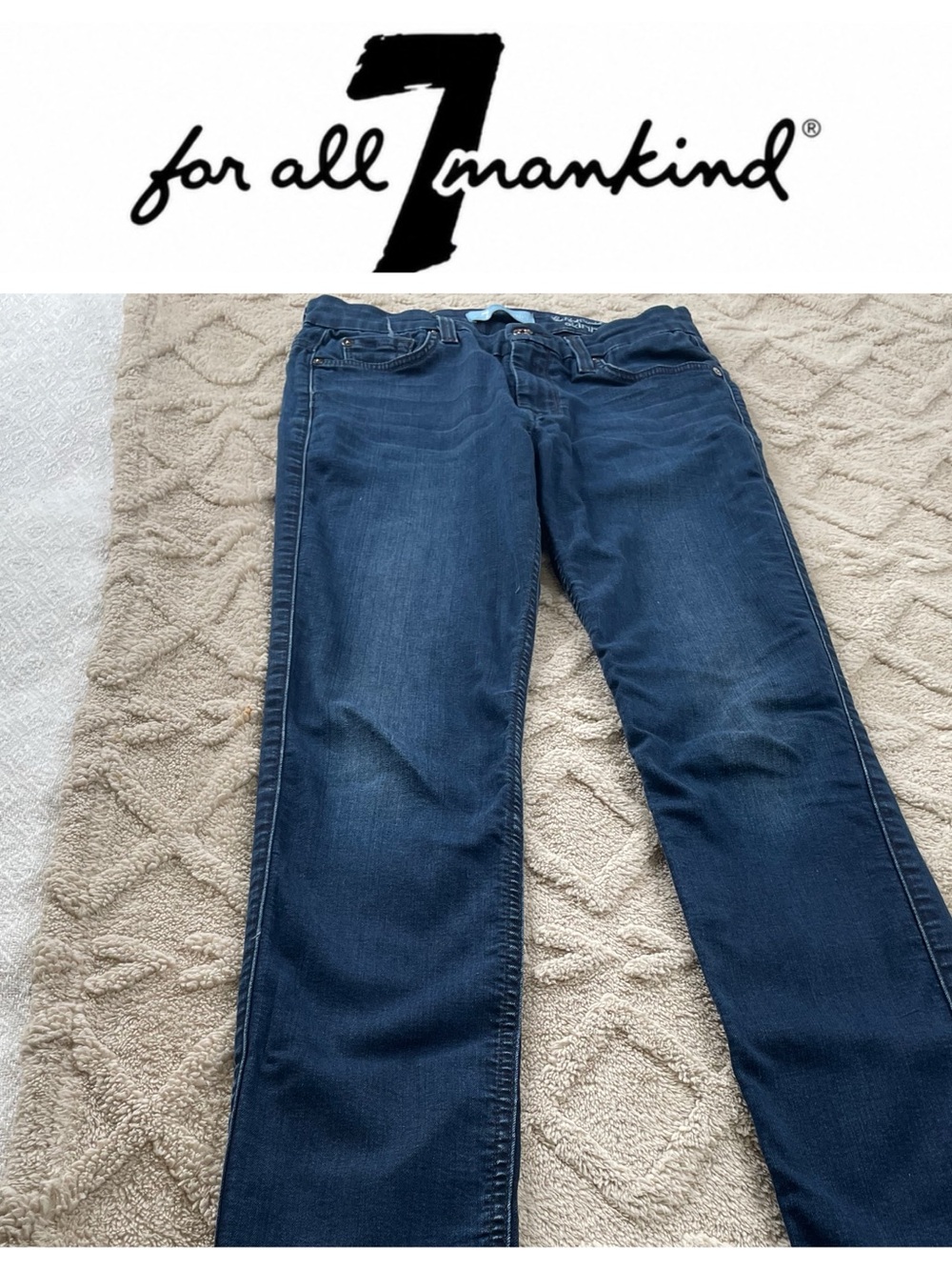7 For All Mankind Women's Dark Blue  Jeans Size 27 (b)air.